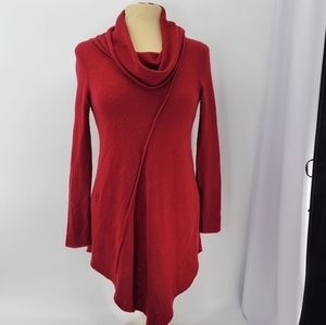 Neiman Marcus Cowl Neck Cashmere Tunic Sweater Size XS Red